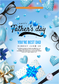 粉蓝色礼物父亲节快乐
