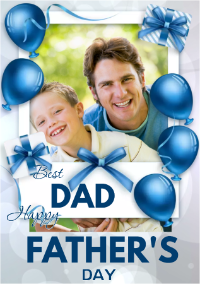 蓝白可附照片感恩父亲节